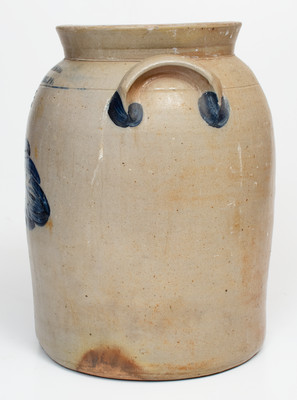 3 Gal. COWDEN & WILCOX / HARRISBURG, PA Stoneware Jar w/ Fine Leaf Decoration