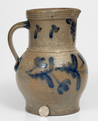 Attrib. E. B. Hissong, Cassville, PA Stoneware Pitcher w/ Floral Decoration