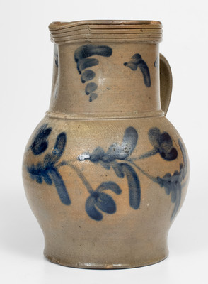 Attrib. E. B. Hissong, Cassville, PA Stoneware Pitcher w/ Floral Decoration