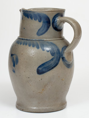 1/2 Gal. Baltimore Stoneware Pitcher with Floral Decoration, circa 1840