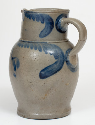 1/2 Gal. Baltimore Stoneware Pitcher with Floral Decoration, circa 1840