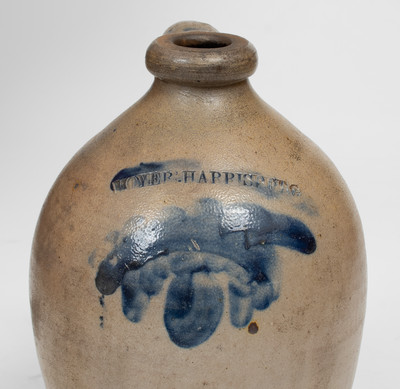 William MOYER / HARRISBURG Stoneware Jug w Cobalt Decoration, 1858-61