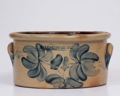 Rare and Fine HARRISBURG PA (John Young) Stoneware Butter Crock, 1856-1858