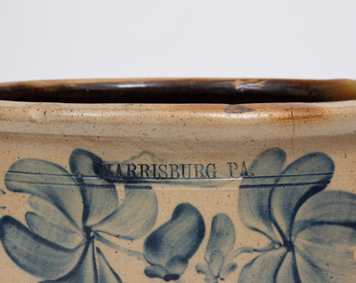 Rare and Fine HARRISBURG PA (John Young) Stoneware Butter Crock, 1856-1858