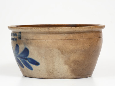 COWDEN & WILCOX / HARRISBURG, PA Stoneware Bowl w/ Bold Floral Vine Decoration