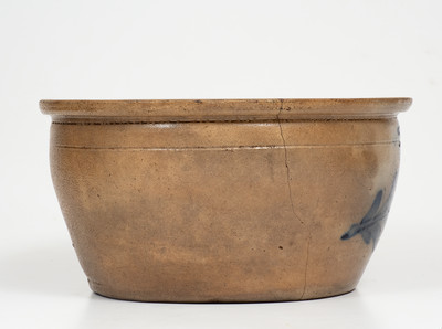 COWDEN & WILCOX / HARRISBURG, PA Stoneware Bowl w/ Bold Floral Vine Decoration