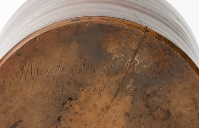 Very Rare Glazed Redware Jar Signed