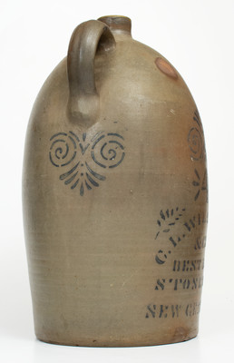 Scarce C. L. WILLIAMS & CO. / BEST BLUE STONEWARE / NEW GENEVA, PA Double-Handled Stoneware Jug