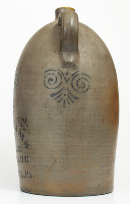 Scarce C. L. WILLIAMS & CO. / BEST BLUE STONEWARE / NEW GENEVA, PA Double-Handled Stoneware Jug