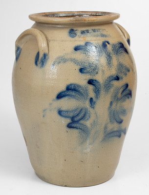Fine 3 Gal. WM. MOYER / HARRISBURG, PA Stoneware Jar with Floral Decoration