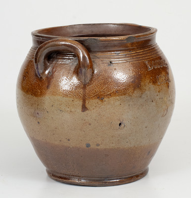 Exceptional Small-Sized BOSTON / 1804 Squat Stoneware Jar by Frederick Carpenter