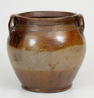 Exceptional Small-Sized BOSTON / 1804 Squat Stoneware Jar by Frederick Carpenter