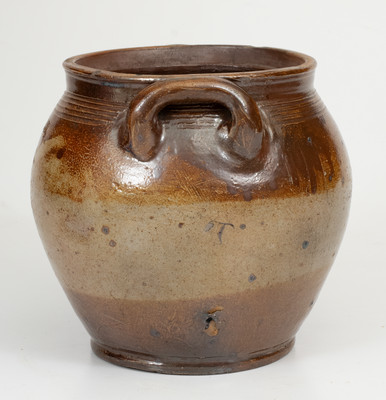 Exceptional Small-Sized BOSTON / 1804 Squat Stoneware Jar by Frederick Carpenter