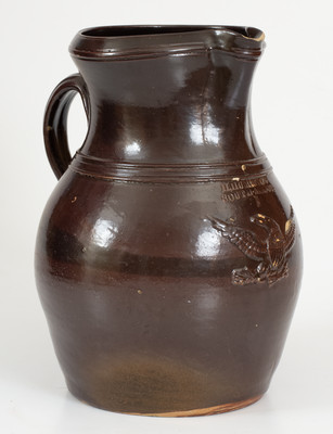 Rare H. HUMISTON / SOUTH-AMBOY Stoneware Pitcher w/ Applied Eagle Decoration