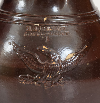 Rare H. HUMISTON / SOUTH-AMBOY Stoneware Pitcher w/ Applied Eagle Decoration