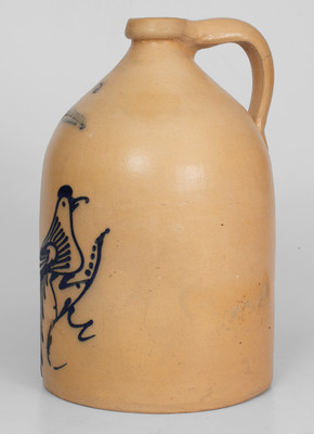 2 Gal. WHITES UTICA Stoneware Jug w/ Slip-Trailed Bird Decoration