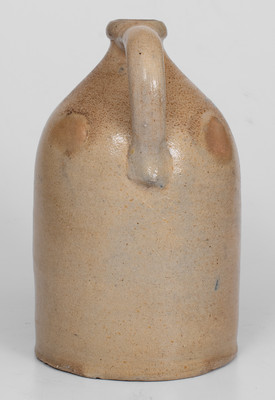 WHITE & CO. / BINGHAMTON Stoneware Jug w/ Unusual Slip-Trailed Bird Decoration