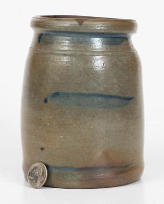 Small-Sized probably Palatine, West Virginia Stoneware Canning Jar w/ Striped Decoration