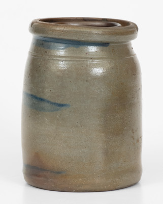 Small-Sized probably Palatine, West Virginia Stoneware Canning Jar w/ Striped Decoration