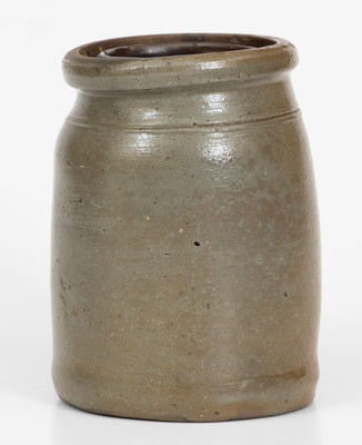 Small-Sized probably Palatine, West Virginia Stoneware Canning Jar w/ Striped Decoration