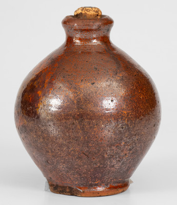 Unusual Glazed Redware Vase w/ Parker (Greenwood, PA) Family Provenance