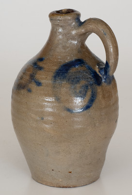 Rare and Fine Small-Sized 18th Century Stoneware Jug, Manhattan or New Jersey origin