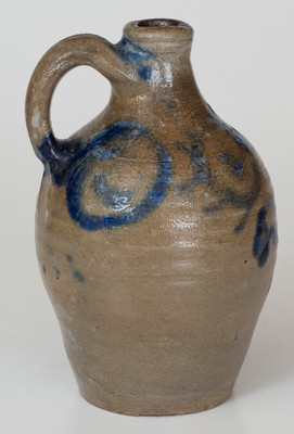 Rare and Fine Small-Sized 18th Century Stoneware Jug, Manhattan or New Jersey origin