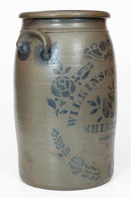 Fine 6 Gal. WILKINSON & FLEMING / SHINNSTON, W. VA Stoneware Jar w/ Elaborate Decoration