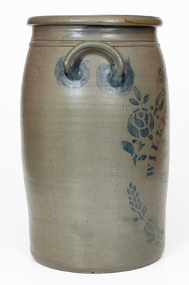 Fine 6 Gal. WILKINSON & FLEMING / SHINNSTON, W. VA Stoneware Jar w/ Elaborate Decoration