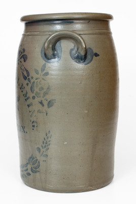 Fine 6 Gal. WILKINSON & FLEMING / SHINNSTON, W. VA Stoneware Jar w/ Elaborate Decoration