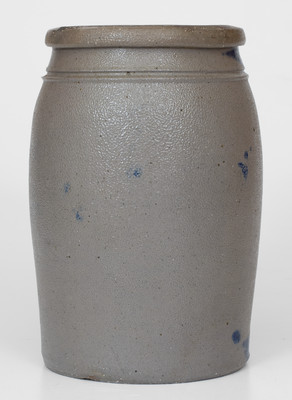 JOHN G. MEDINGER / BALTIMORE, MD Stoneware Advertising Jar, Western PA origin