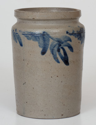 Fine 1/4 Gal. Baltimore Stoneware Jar w/ Floral Decoration, circa 1840