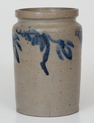 Fine 1/4 Gal. Baltimore Stoneware Jar w/ Floral Decoration, circa 1840