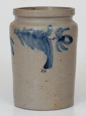 Fine 1/4 Gal. Baltimore Stoneware Jar w/ Floral Decoration, circa 1840