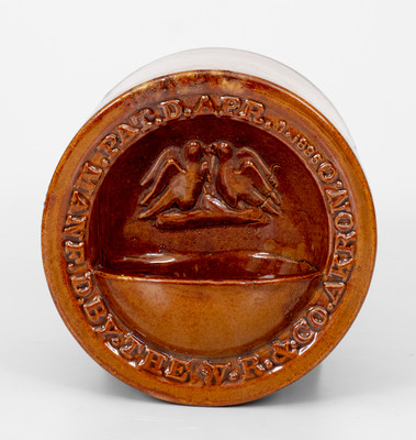 Akron, Ohio Stoneware Poultry Fountain, 1885 Patent Date