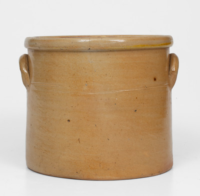 Very Rare Stoneware Crock w/ Cobalt Elephant's Head, attrib. William A. Macquoid, Manhattan, c1870