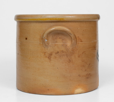 Very Rare Stoneware Crock w/ Cobalt Elephant's Head, attrib. William A. Macquoid, Manhattan, c1870