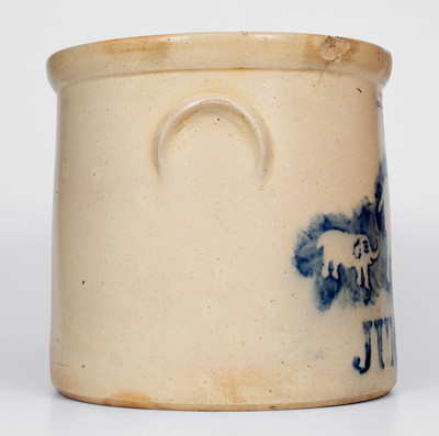 Outstanding JUMBO Stoneware Crock w/ Stenciled Elephant Decoration, SOMERSET POTTERS WORKS, Massachusetts