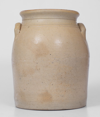 Rare attrib. W. Hart, Ogdensburg, NY Stoneware Jar w/ Horse Head Decoration