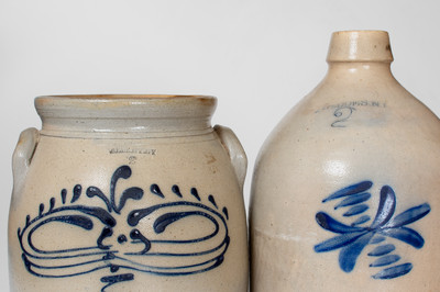 Lot of Two: Cobalt Decorated Stoneware Marked ALBANY and GEDDES, NY