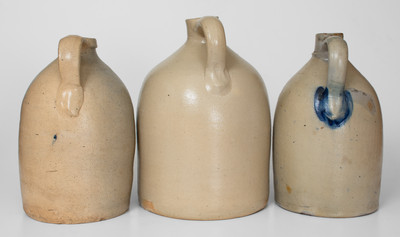 Lot of Three: Northeastern Cobalt-Decorated Stoneware Jugs