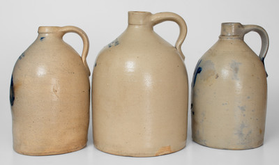 Lot of Three: Northeastern Cobalt-Decorated Stoneware Jugs