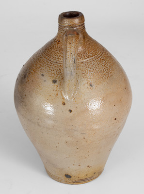CHARLESTOWN (Frederick Carpenter, Boston) Stoneware Jug w/ Iron Oxide Dip, 1812-1827