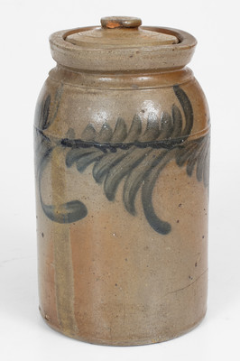 Attrib. J. Keister, Strasburg, VA Lidded Stoneware Canning Jar