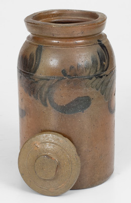 Attrib. J. Keister, Strasburg, VA Lidded Stoneware Canning Jar