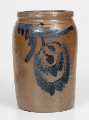 Baltimore, MD Stoneware Jar with Unusual Floral Decoration, c1855