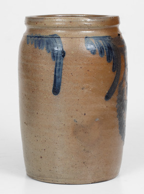 Baltimore, MD Stoneware Jar with Unusual Floral Decoration, c1855