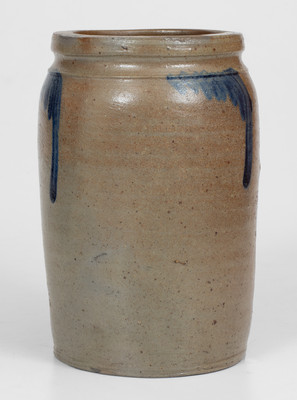 Baltimore, MD Stoneware Jar with Unusual Floral Decoration, c1855