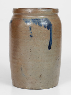Baltimore, MD Stoneware Jar with Unusual Floral Decoration, c1855