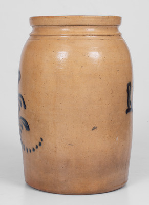 1 Gal. Stoneware Jar with Elaborate Slip-Trailed Foliate Decoration, probably New Jersey